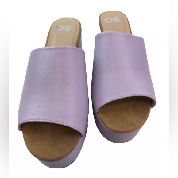 🌟HP🌟 LILAC LAVENDER Chunky Heel Mules Clogs Platform Summer Spring Picnic 90s - Picture 10 of 16